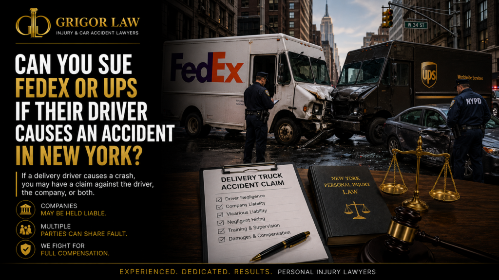 Can You Sue FedEx or UPS If Their Driver Causes an Accident in New York