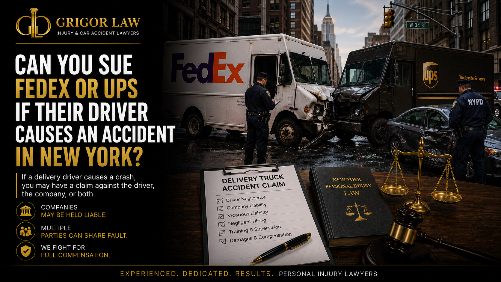 Can You Sue FedEx or UPS If Their Driver Causes an Accident in New York