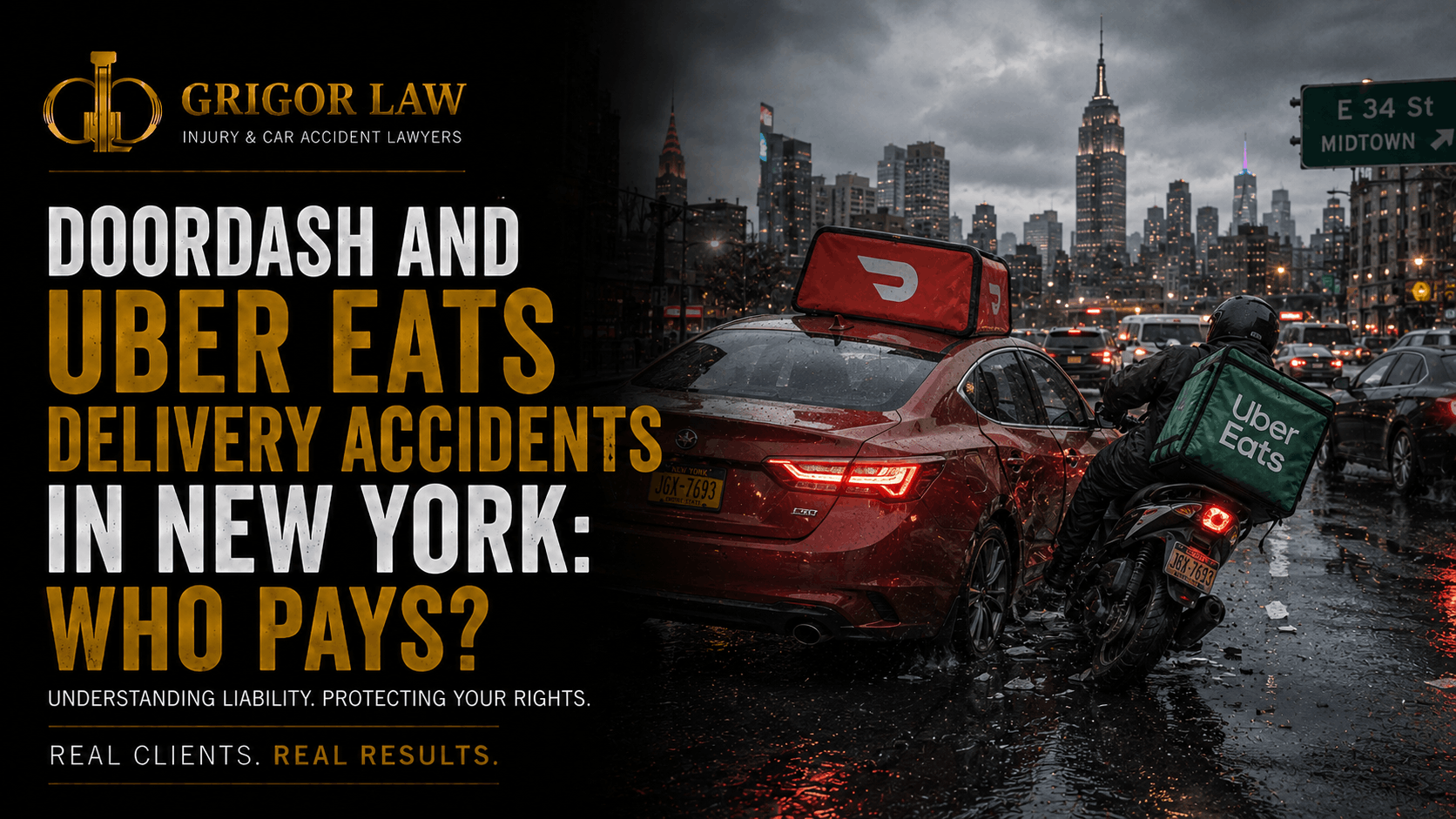 DoorDash and Uber Eats Delivery Accidents in New York Who Pays