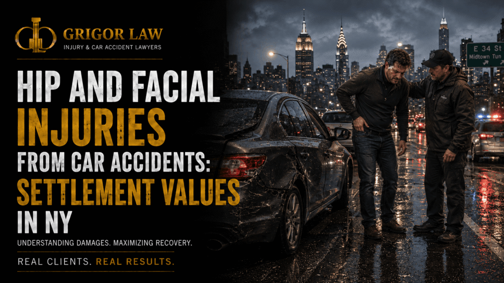 Hip and Facial Injuries from Car Accidents: Settlement Values in NY