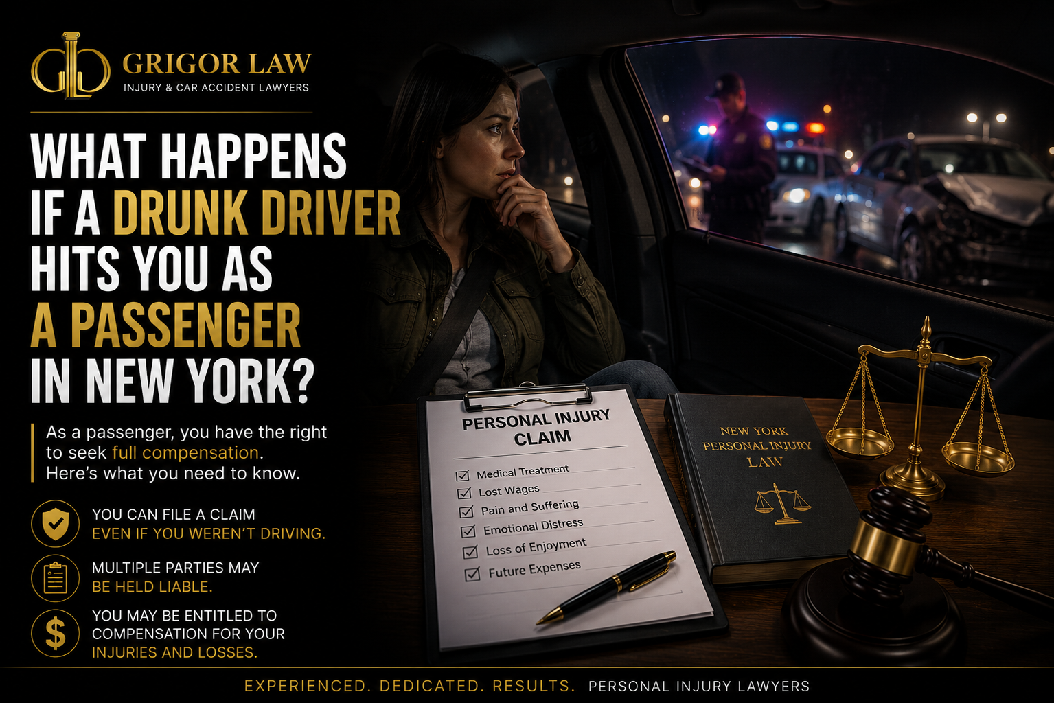 What Happens If a Drunk Driver Hits You as a Passenger in New York